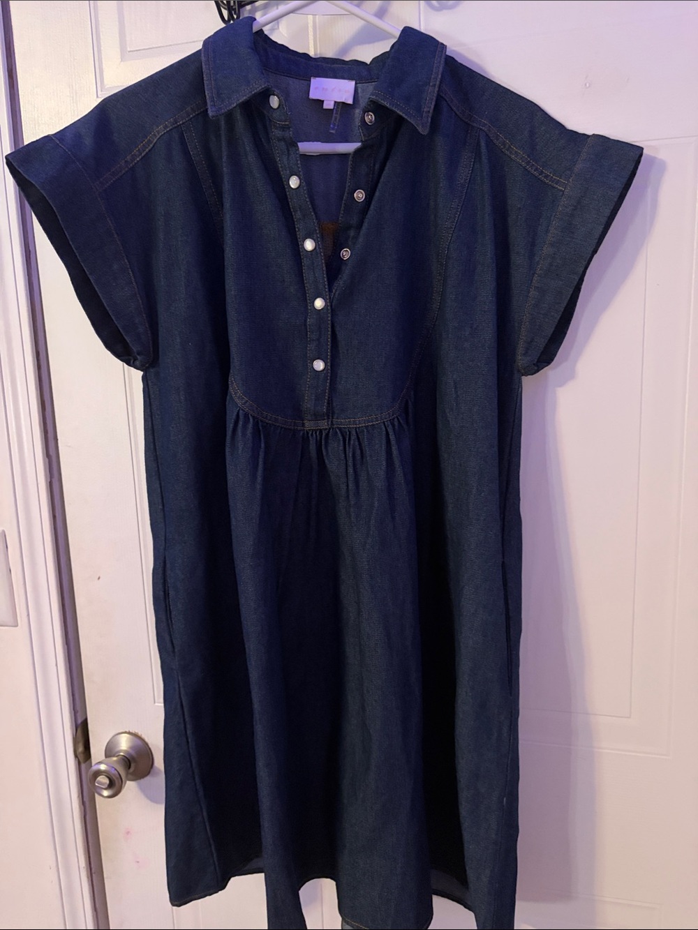 entro Dark Blue Denim Shirt Dress